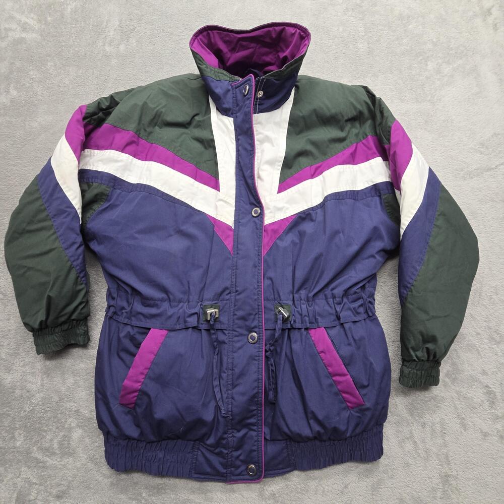 Andy Johns Jacket Womens M Multicolor Puffer Insulated Quilted Mid-Length